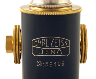 Carl Zeiss Jena Mikroskop Stativ ID f&uuml;r Gehirnschnitte: Signatur