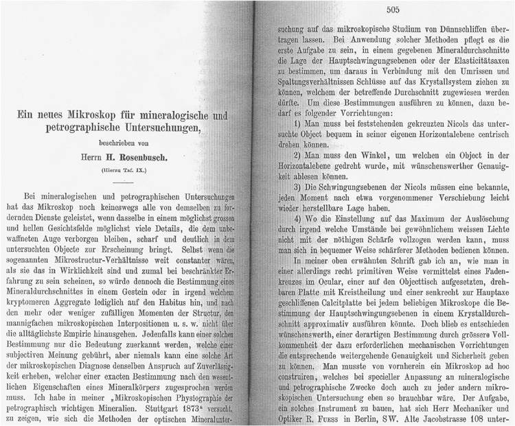 Ein neues Mikroskop f&uuml;r mineralogische und petrographische Untersuchungen